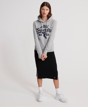 Superdry Classic Varsity Női Kapucnis Pulóver Szürke | AHGLV1462